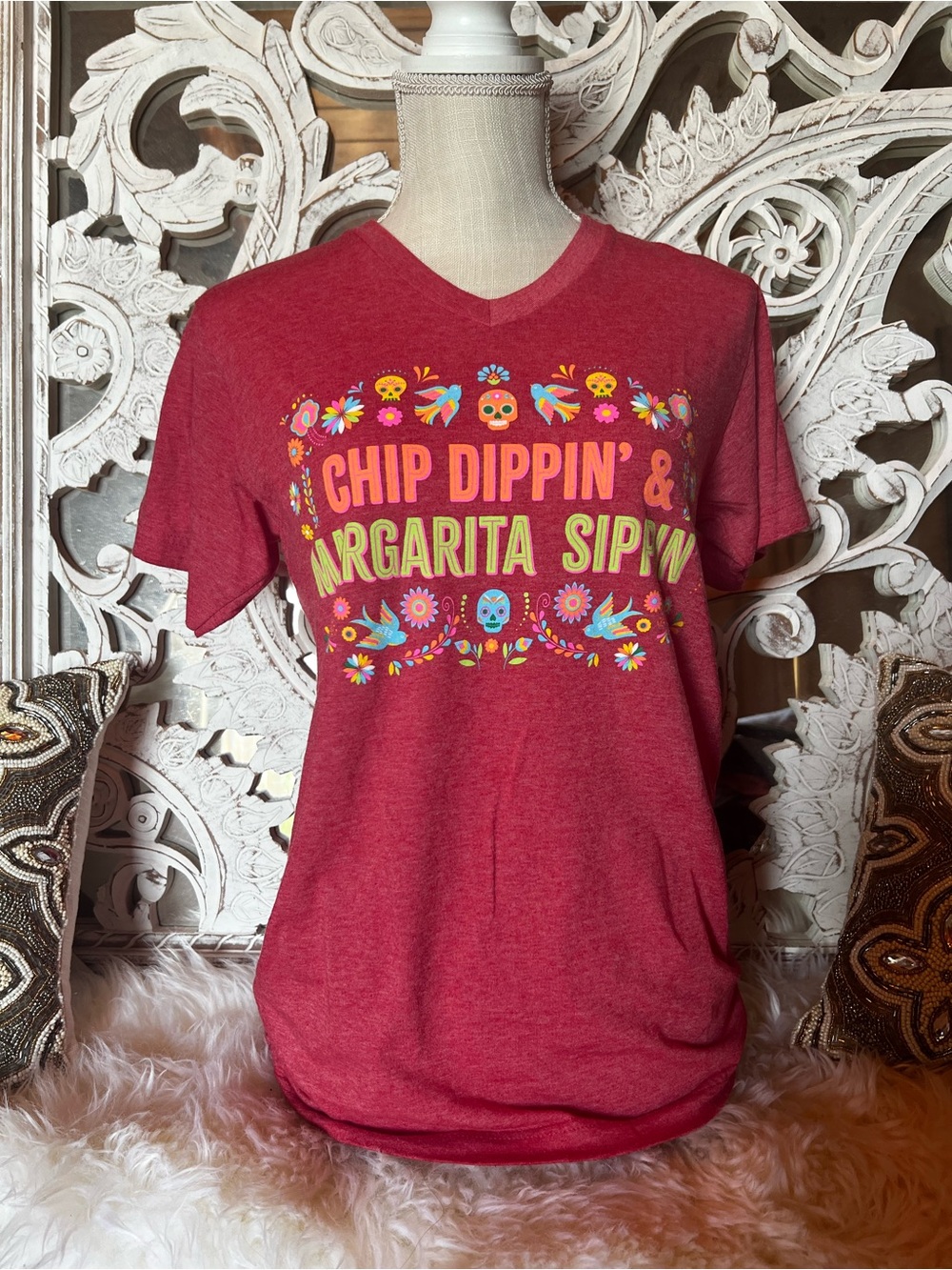 Chip Dippin' & Margarita Sippin' Red Graphic Tee